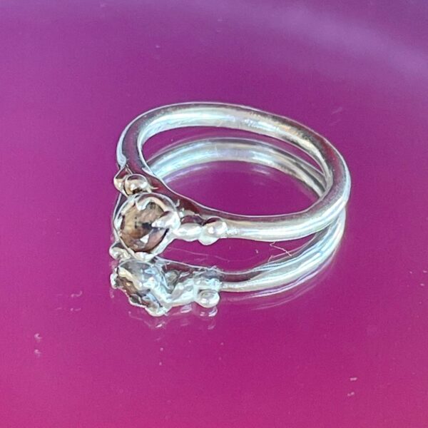 Orange Flecked Sapphire Ring