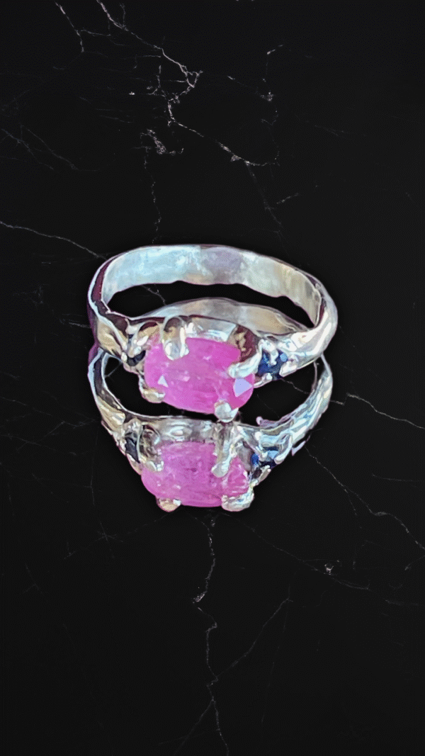 Oval Ruby and Sapphire Ring